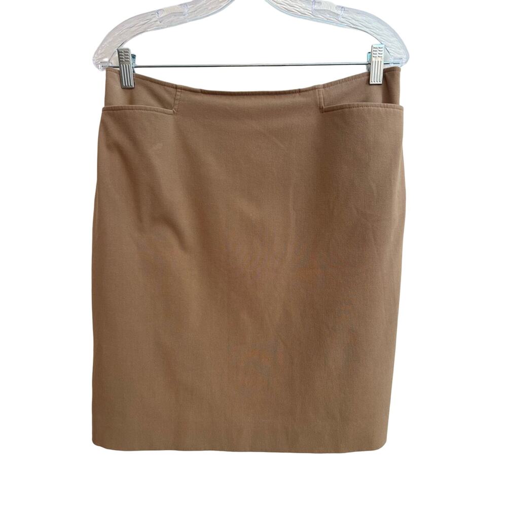 Vintage Apostrophe Essentials Tan Camel Pencil Skirt Size: 12 Career Office